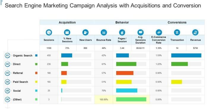 Search engine marketing campaign analysis with acquisitions and ...